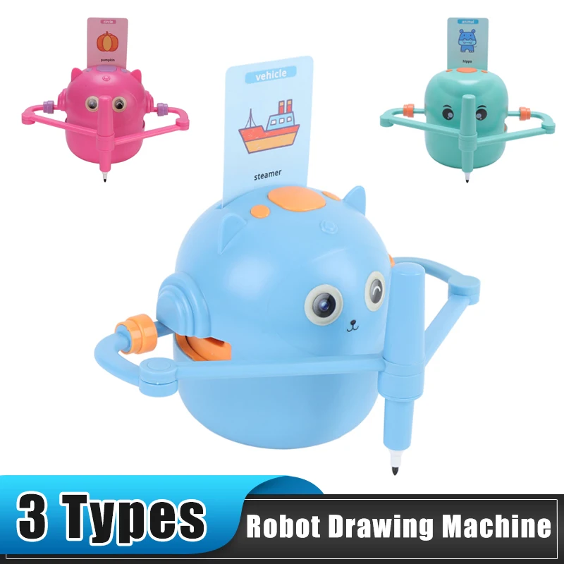 3 Types Robot Drawing Machine Smart Drawing Robot Automatic Early Educational Art Enlightenment for Children Aged 5 and Above