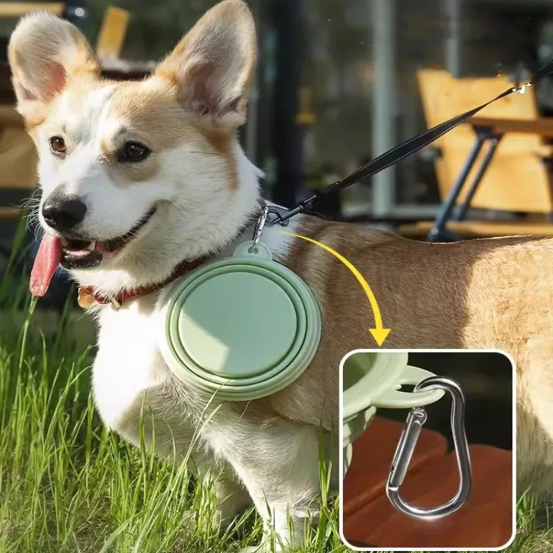 

Dog Pet Folding Silicone Bowl Outdoor Travel Foldable Portable Cat Food Water Container Feeding Tray Bowl Pet Accessories