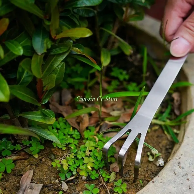 X90F 1/2Pcs Lightweight Bonsai Tree Rakes 3 Prong Root Rakes Pick for Easy Handling