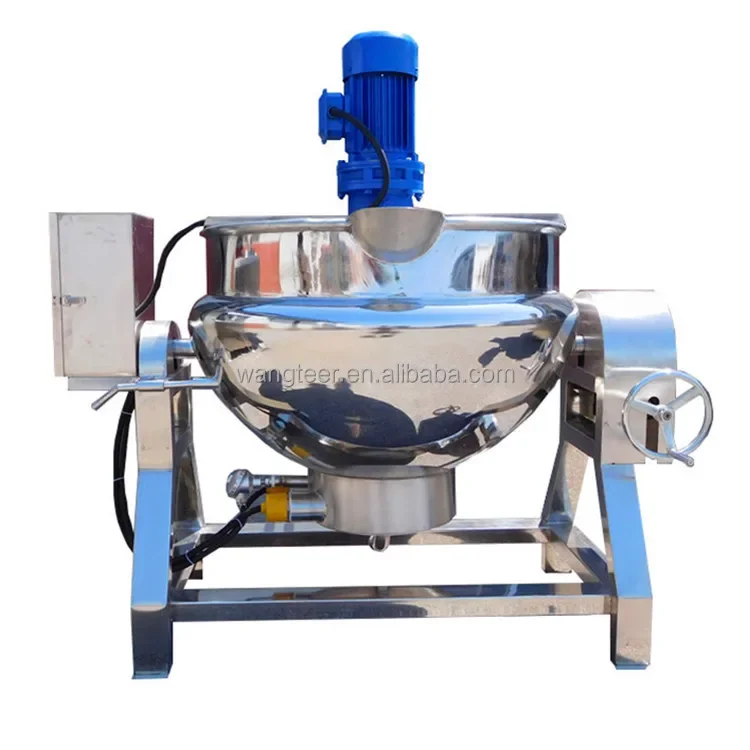 100L 200L 300L 500L SUS304 Electric/Gas with tilting agitator scraper mixer pot Jacketed Kettle