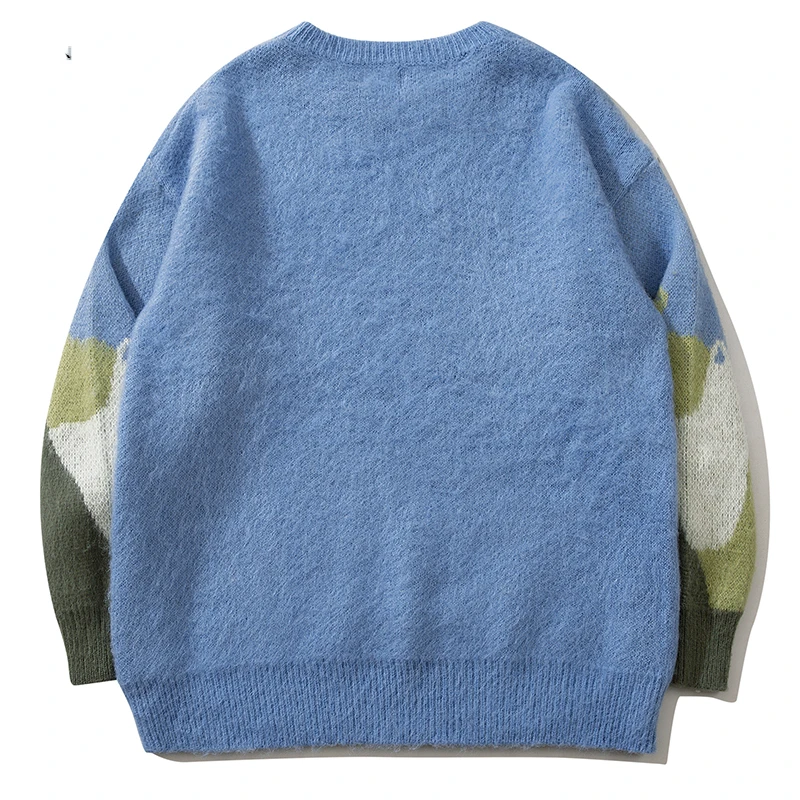 New Winter Homestay Funny Knitted Cat Embroidered Sweater Autumn Fashion Loose Versatile Pullover Winter Long Sleeve Top  Full