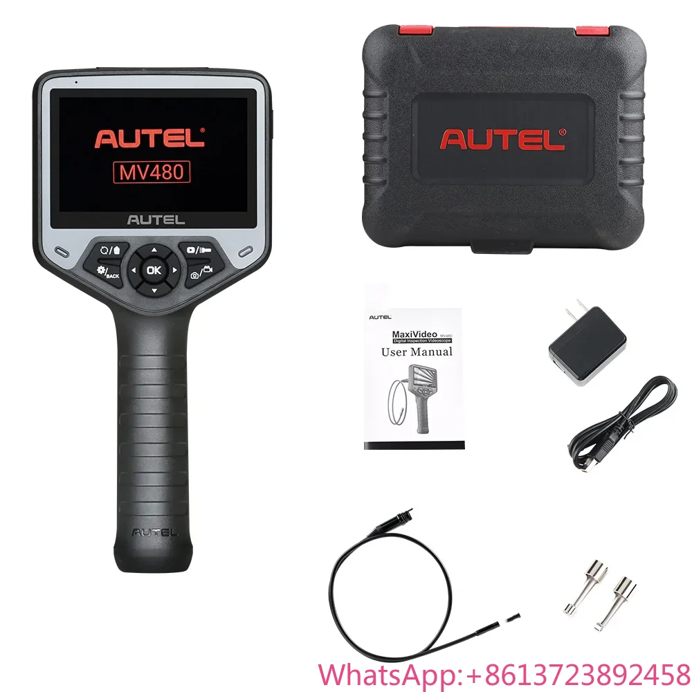Autel Maxivideo MV480 1080P HD Digital Videoscope Industrial Endoscope Dual Lens 8.5mm Image Head,Waterproof Cable for Car/Wall