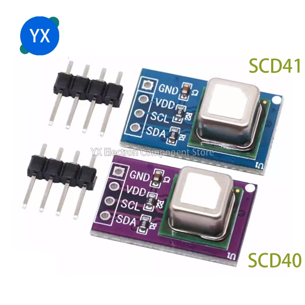 

SCD40/SCD41 Gas Sensor Module Detection CO2 Carbon Dioxide Temperature and Humidity 2-in-1 Sensor I2C Communication and Pinout