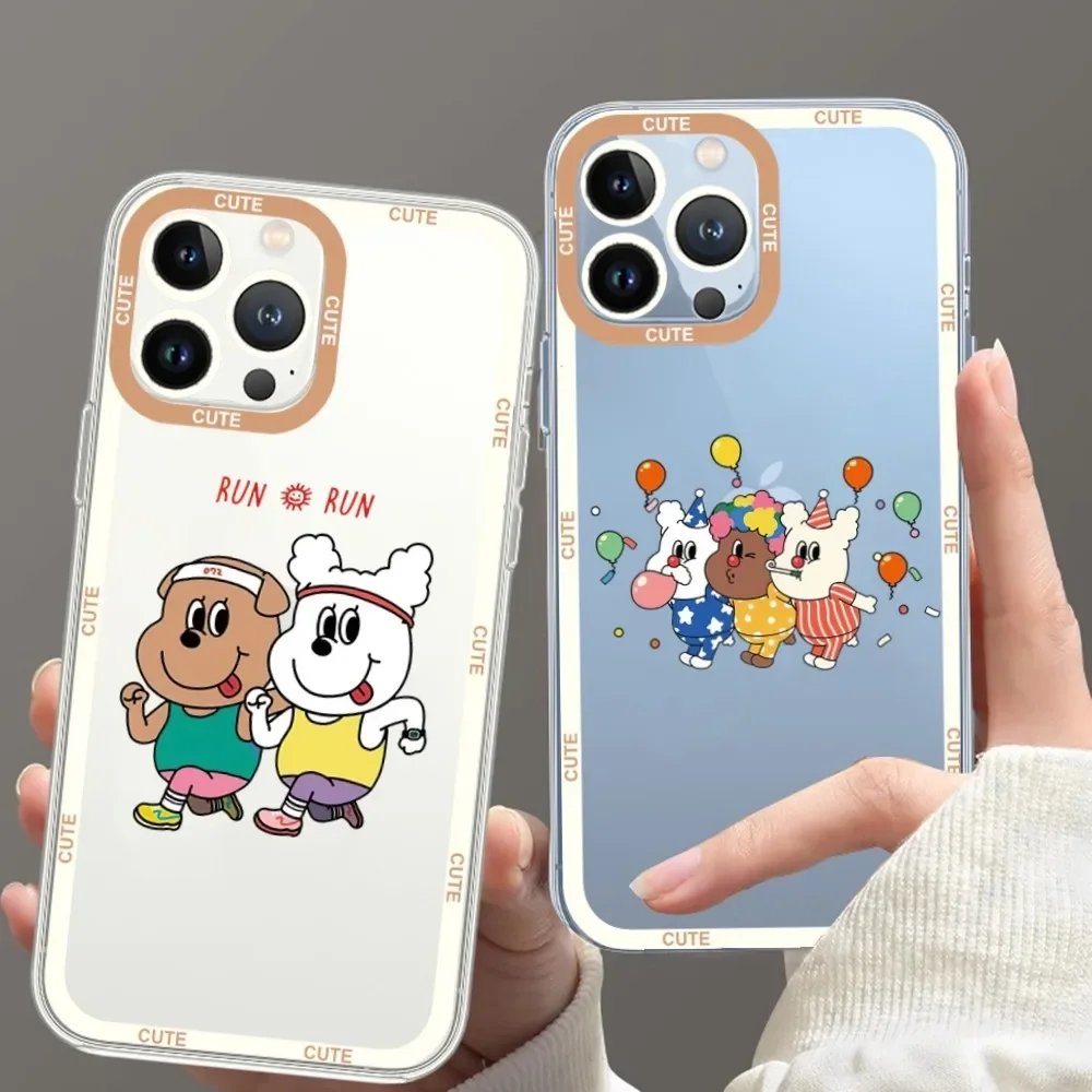 Cute Cartoon 1107 Phone Case For Samsung S20 S21 S22 S23  Ultra Plus S10 Transparent Border Shell