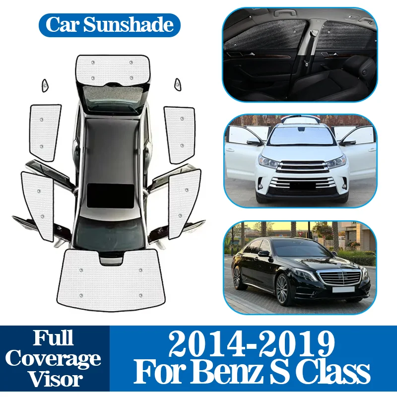 

Full Coverage Sunshade Anti-UV Car Sunshade Visor Window Windshield Sunshade For Benz S Class W222 2014-2019 S400 S450 S550 S600