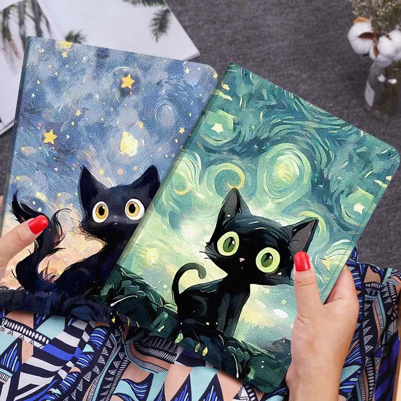 

Starlit Sky Art Cat For Xiaomi Redmi Mi Poco Pad 2 5 6s 7 7s Ultra Pro Max 14 12.4 12.1 inch Soft Tablet Case Gift