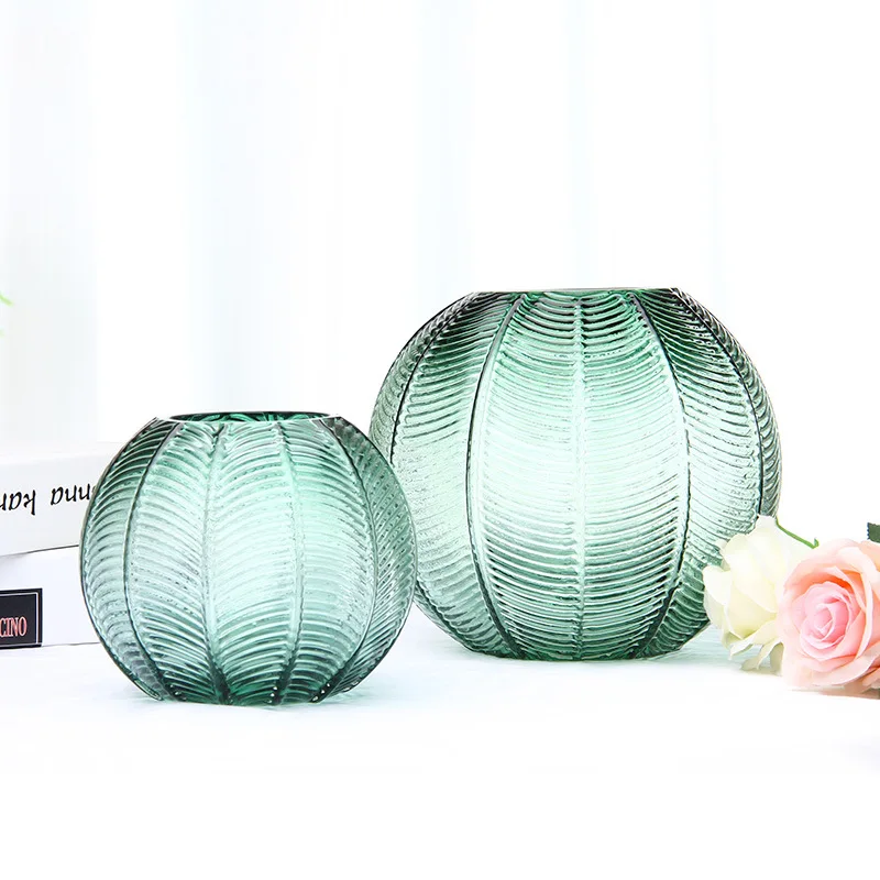 

European style glass vase creative home soft decoration transparent flower arrangement living room dining table dry flower decor