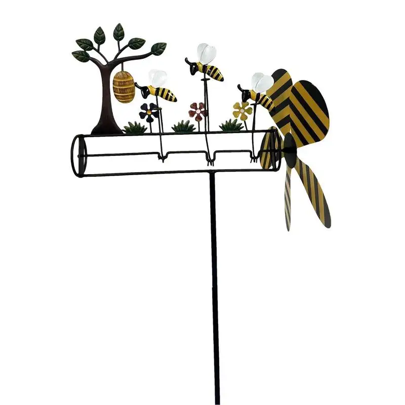 

Bee Windmill Metal Lawn Ornament Windmill Three Little Bees Windmill Outdoor Yard Art Stake For Outdoor Yard Lawn Garden