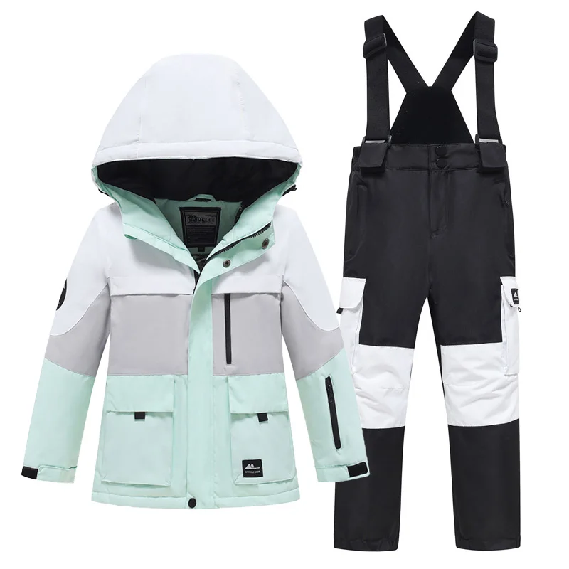 -30℃ Children's ski suit snow cross-country 110-160cm 5 6 7 8 9 10 11 12 13 14 15 years boys girls Off road Warm waterproof