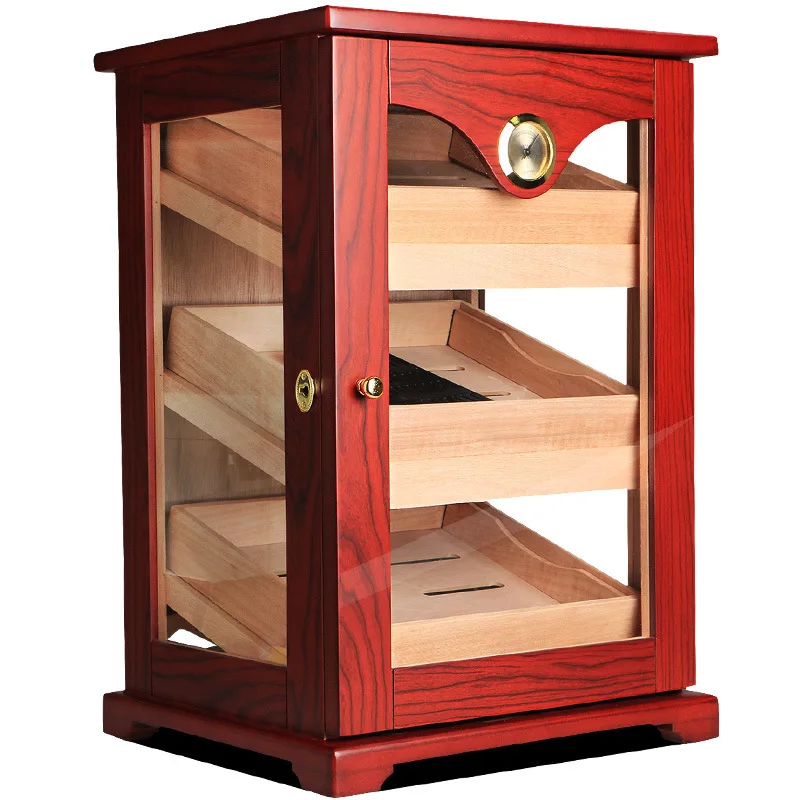 Premium Cigar Cabinet Cedar Wood Cigar Cabinet Three Tiers
