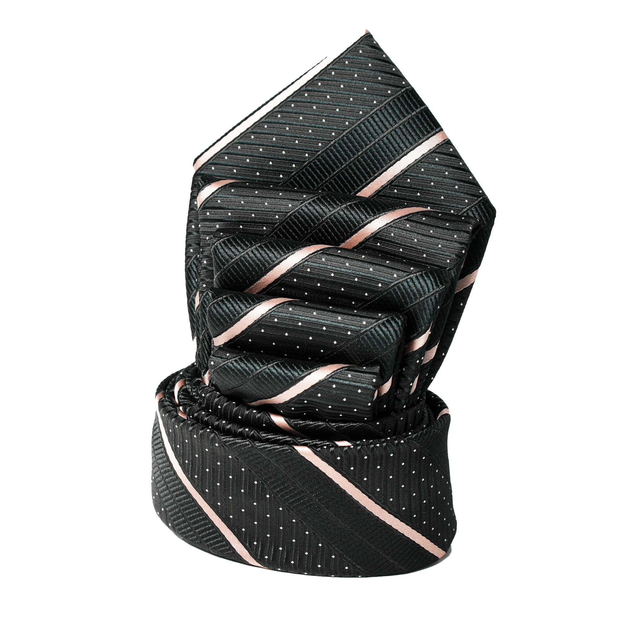 Elegante Herren-Seidenkrawatte mit Streifenmuster in Schwarz, Lila und Rot, für Anzug, formelle Anlässe, Hochzeit, Business, klassisches Luxus-Mode-Accessoire – Detail 19