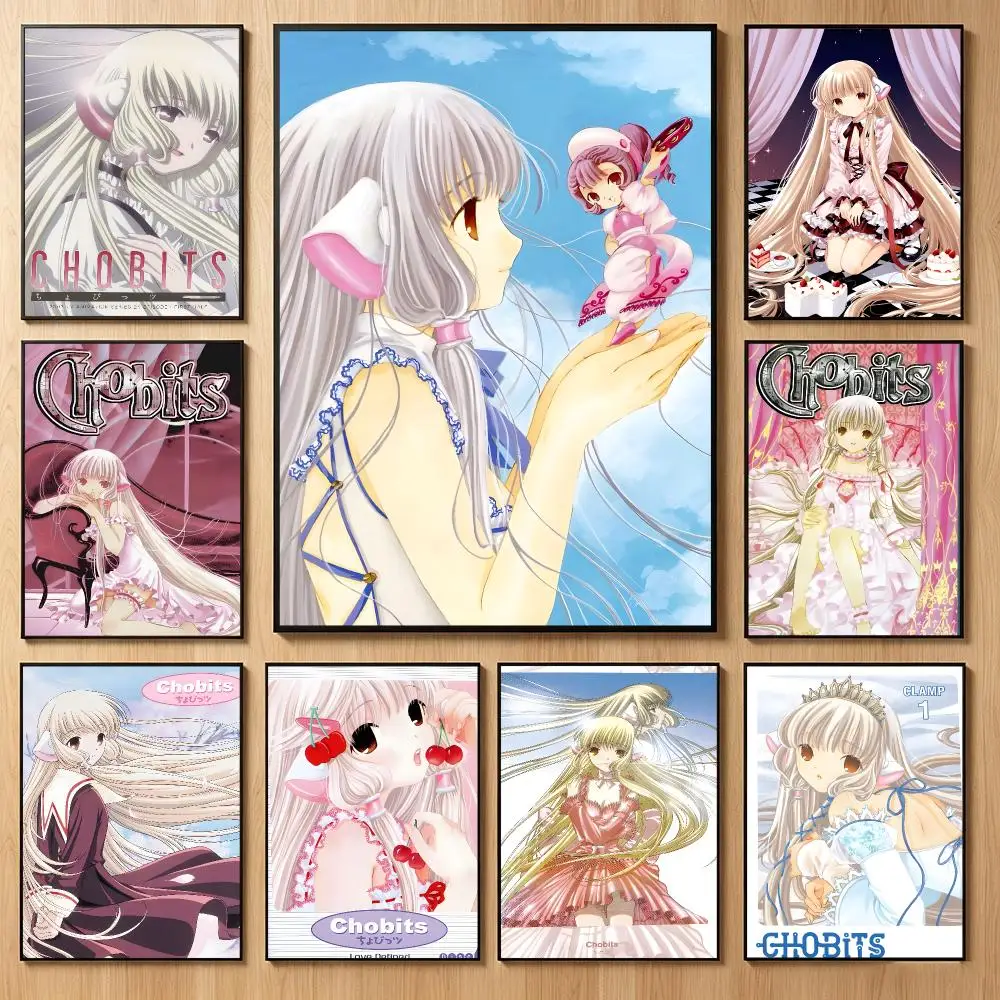 Sentimental Anime C-Chobits Poster Classic Self-Adhesive PP Wall Sticker for Living Room Bar Decor Gift