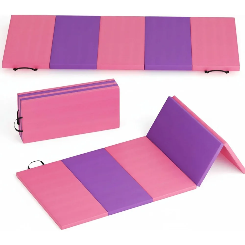 

Толстый складной коврик для упражнений - 4-панельный портативный коврик для спортзала для йоги, пилатеса, боевых искусств, домашнего фитнеса