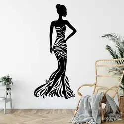 Ladies Fashion Fashion Boutique Wall Stickers Girls Clothing Studio Decoration Stickers Black Women Fashion Wall Stickers MV22
