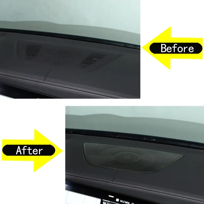 Stainless Steel Car Dashboard Panel Audio Speaker Frame Decoration Cover Trim For BMW X5 G05 2019-2026 Interior Accessories
