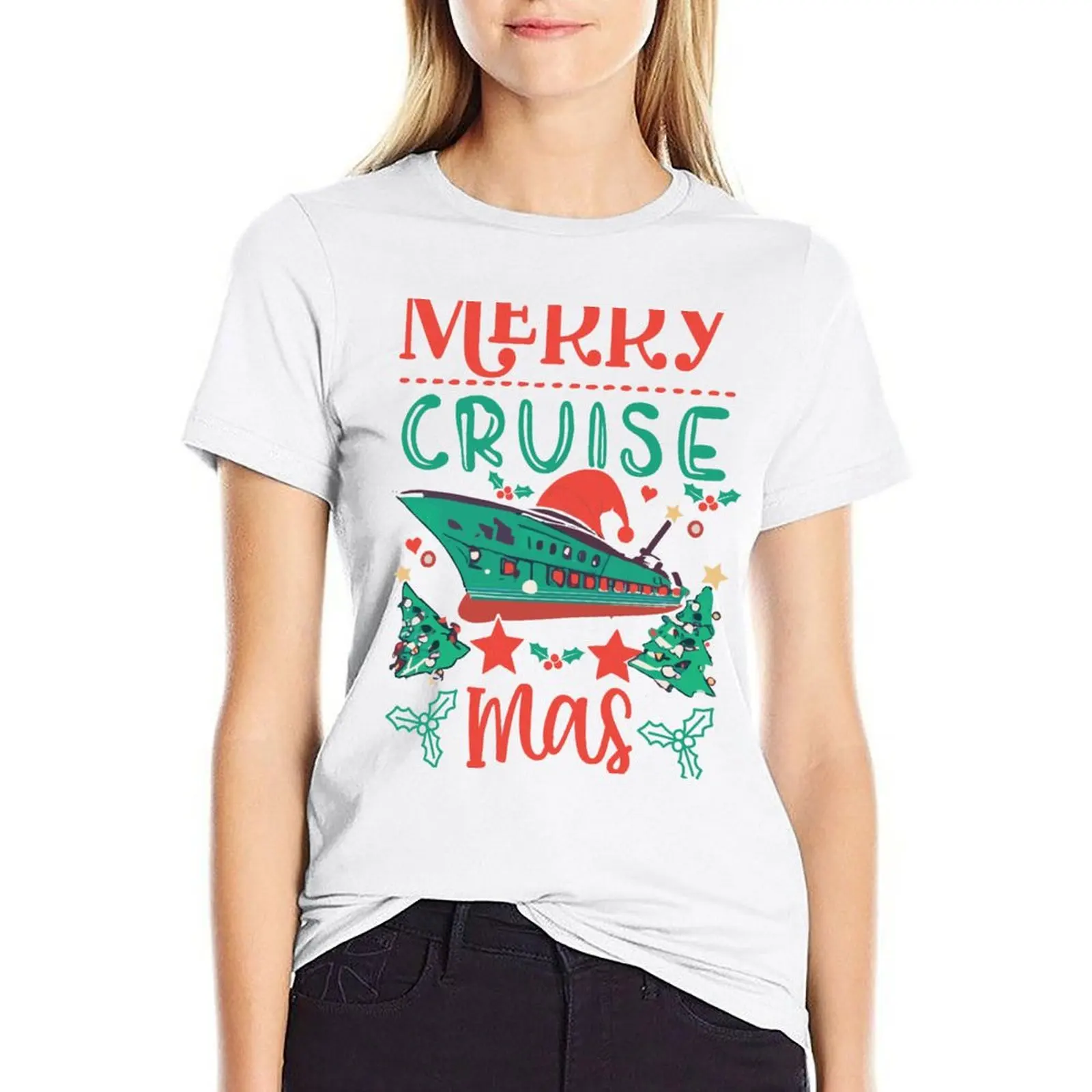 

Merry Cruisemas T-shirt Female clothing Blouse funny Women's tops