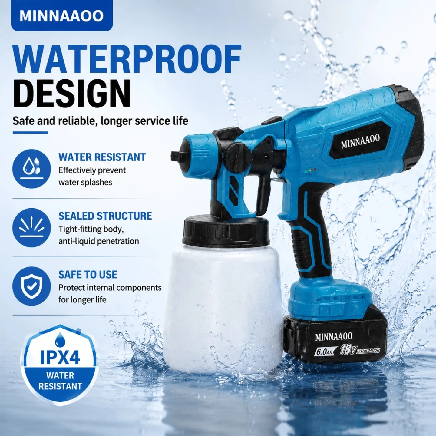 MINNAAOO 18V 6Ah Li-ion Battery Pack for Makita with Power Indicator Rechargeable Cordless Power Tools Long Runtime