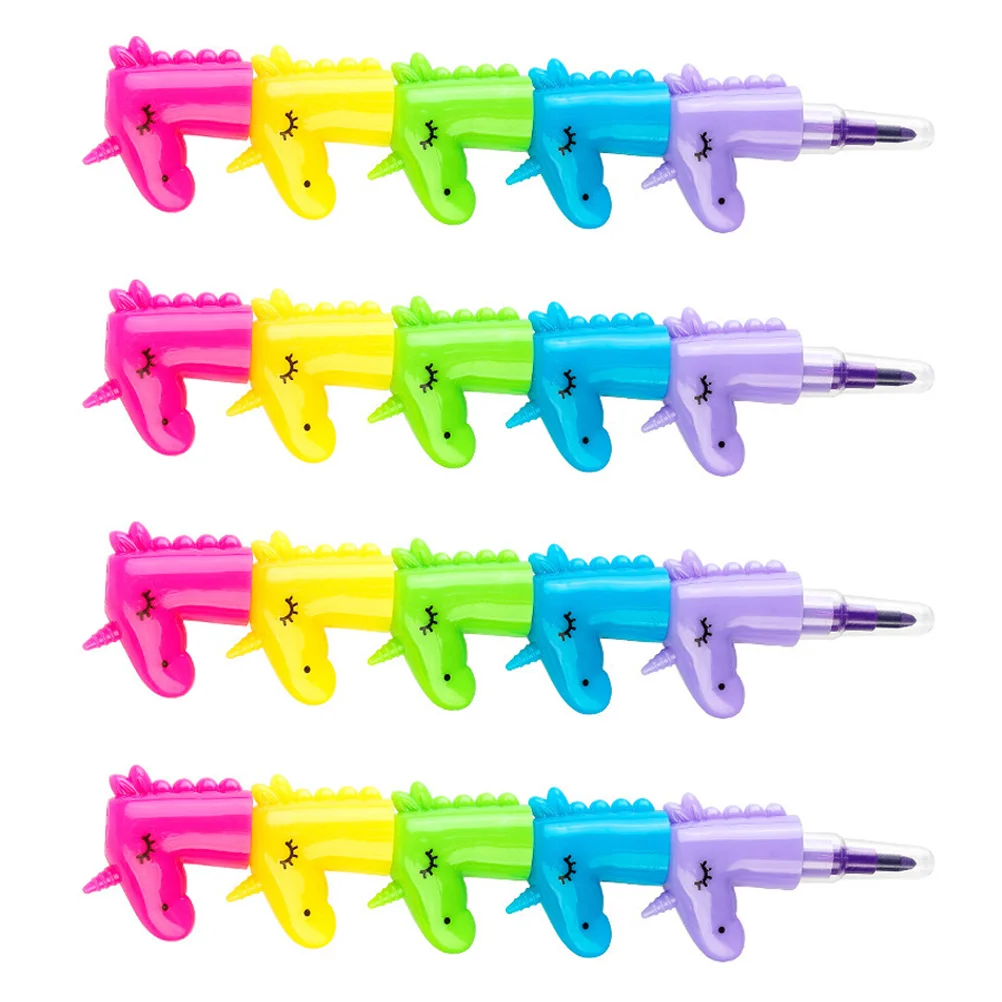 

4Pcs Buildable Animal Horse Shape Rainbow Crayons Stackable Colorful Soft Crayon Set DIY Art Drawing School Party Favor