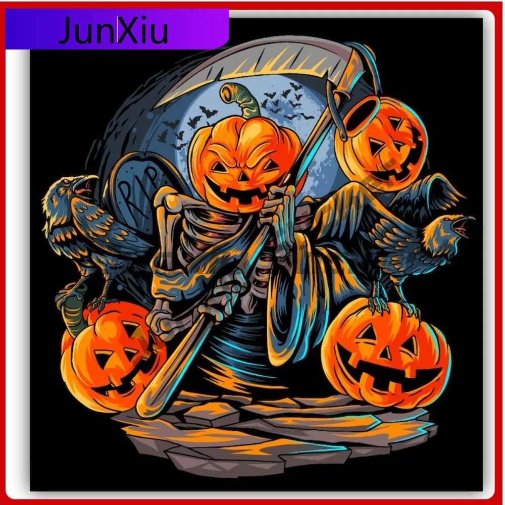 

Pumpkin Head Angel Of Death Halloween Shaped Vinyl Sticker Custom Decals Motorcycle Stickers Funny Car Decoration Styles Suv Bik