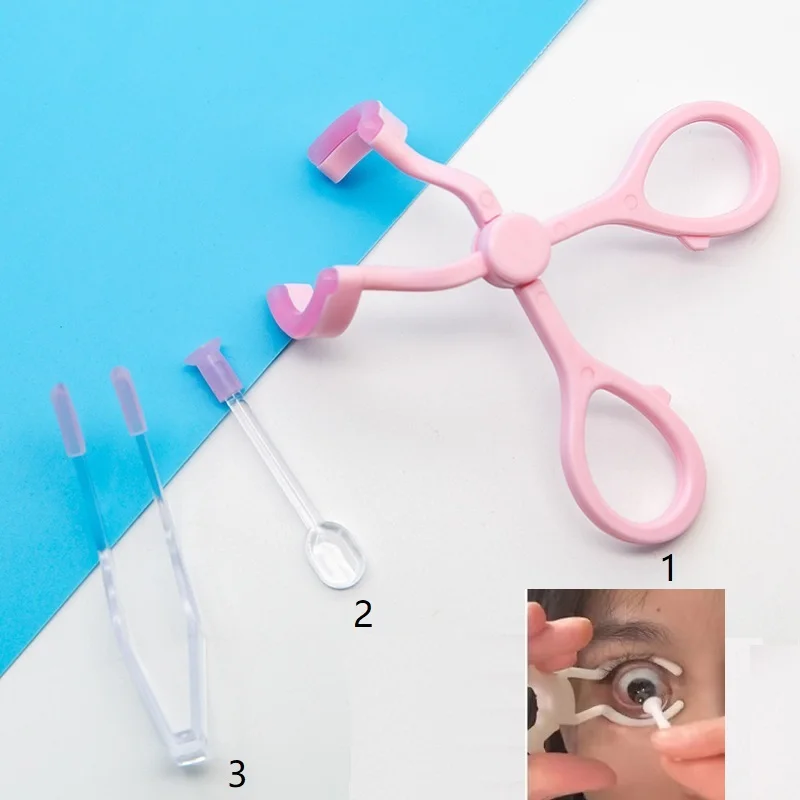 1 set Contact Lens Applicator Auxiliary Eyelid Dilator Open Eye Tool Contact Lens Wearing Removing Tool Eye Tools
