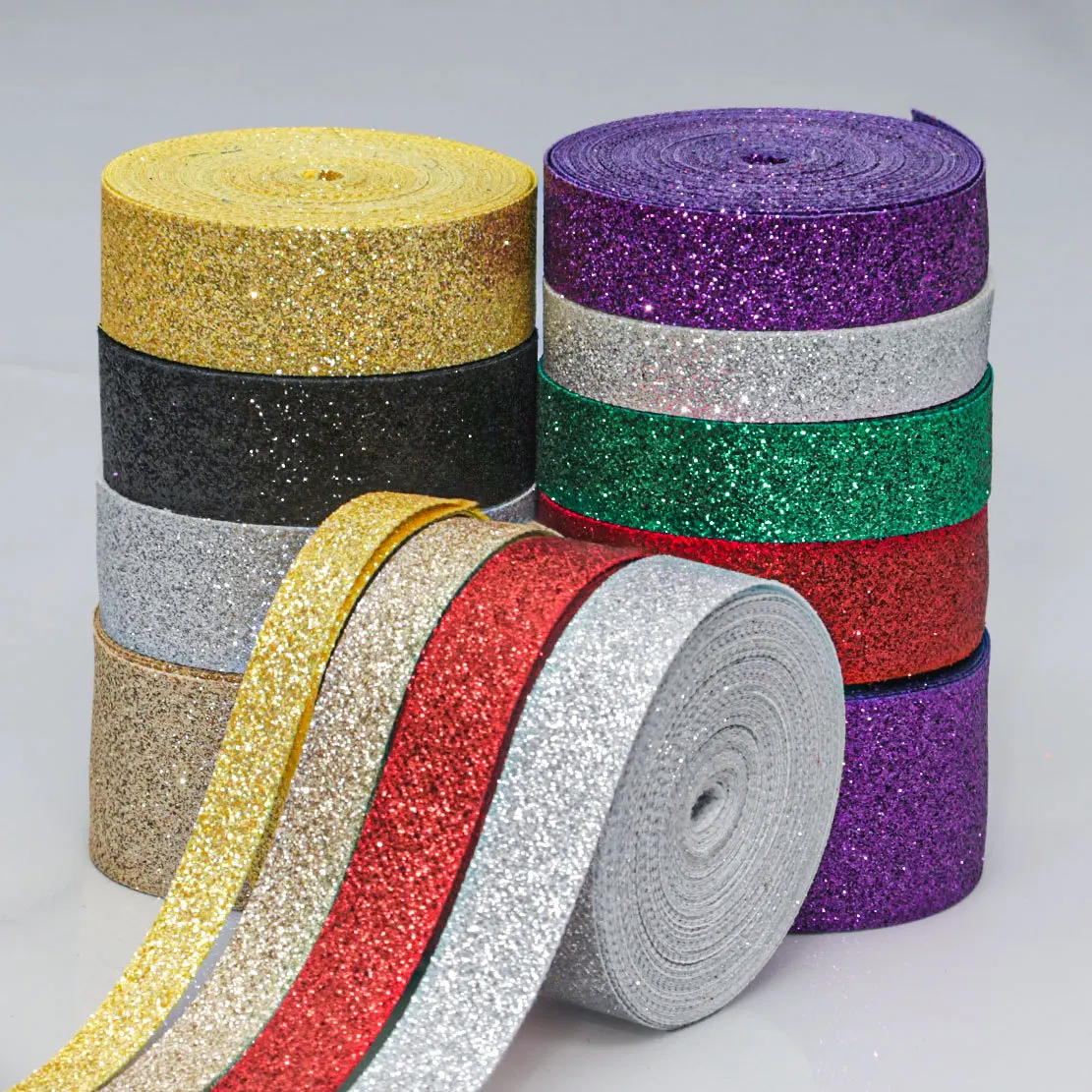 New Colorful Sparkling Powder Butterfly Knot Gold Onion Silver Onion Color Ribbon Christmas Gift Box Sparkling Decorative Ribbon