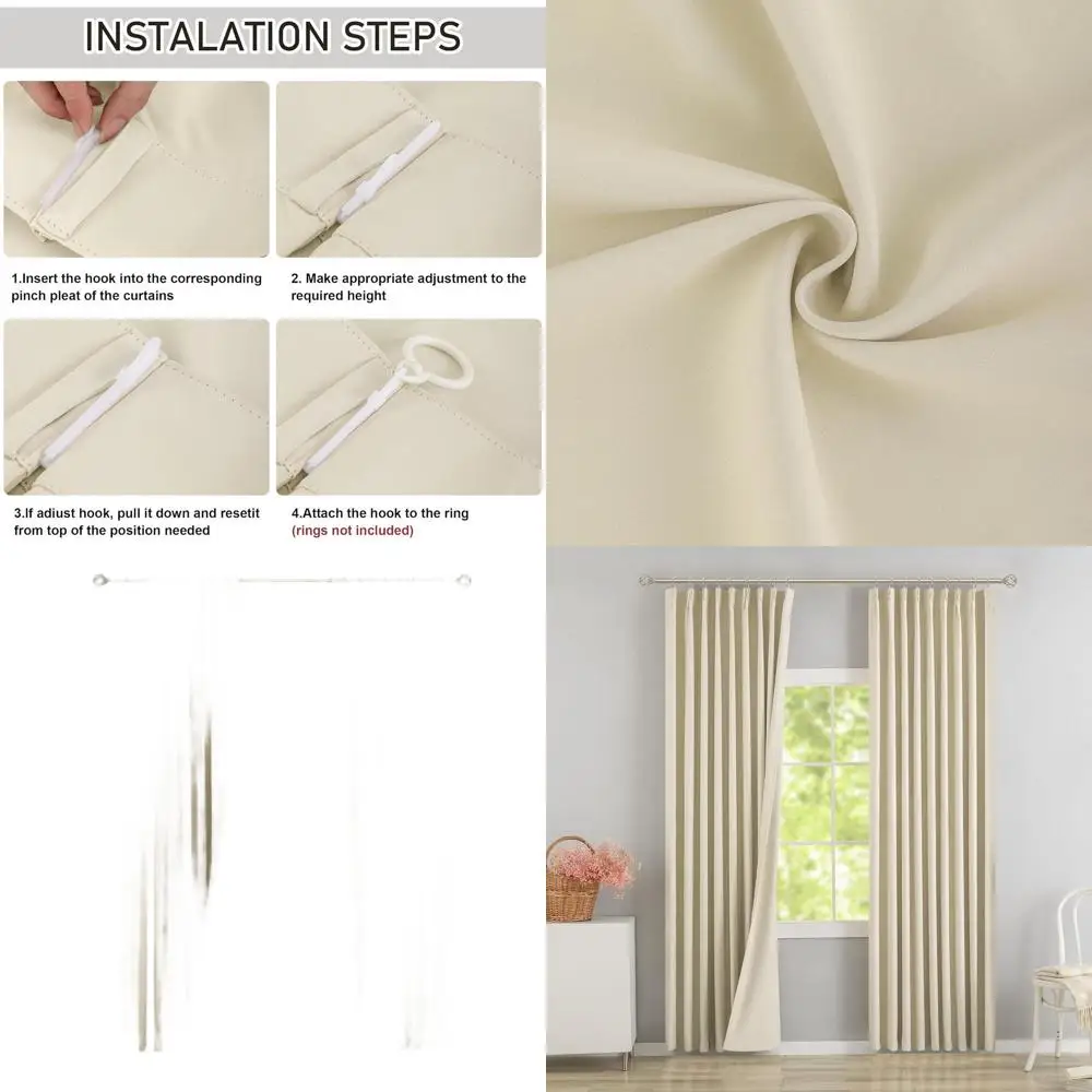 

Плиссированные шторы блэкаут, 104 дюйма в длину, затемняющие, термоизоляционные, 2 панели, 40 дюймов в ширину