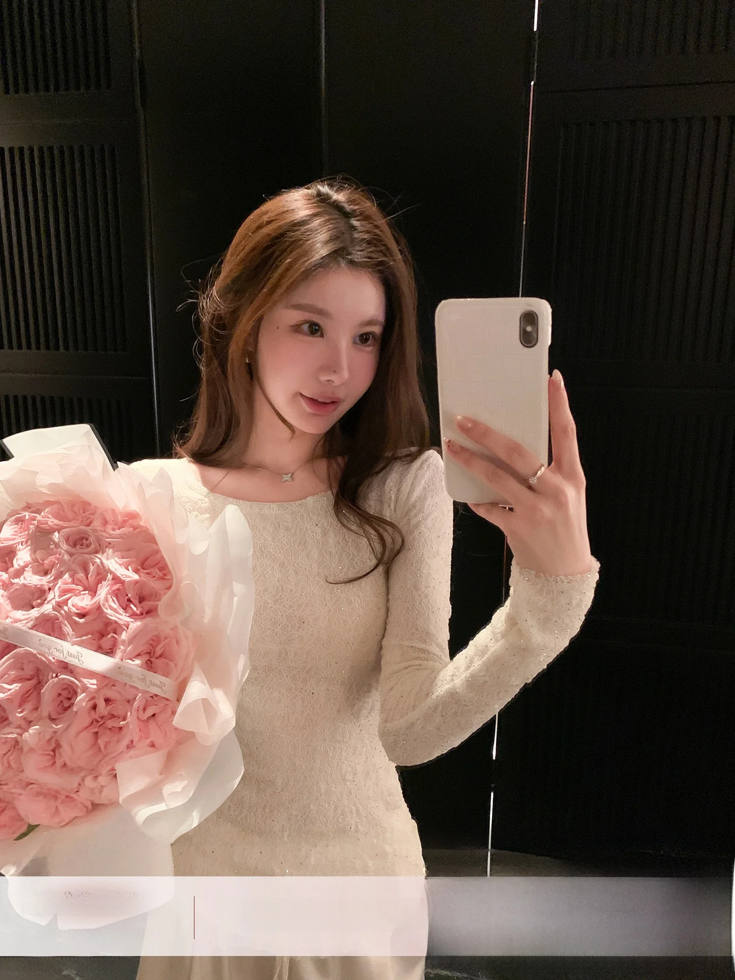 

Ele Long Sve Lace Cover up Top Women's Slim Fit Sle Early Autumn Faionable YoyoZhang Cloud Pleated Star Sparkle Wa...