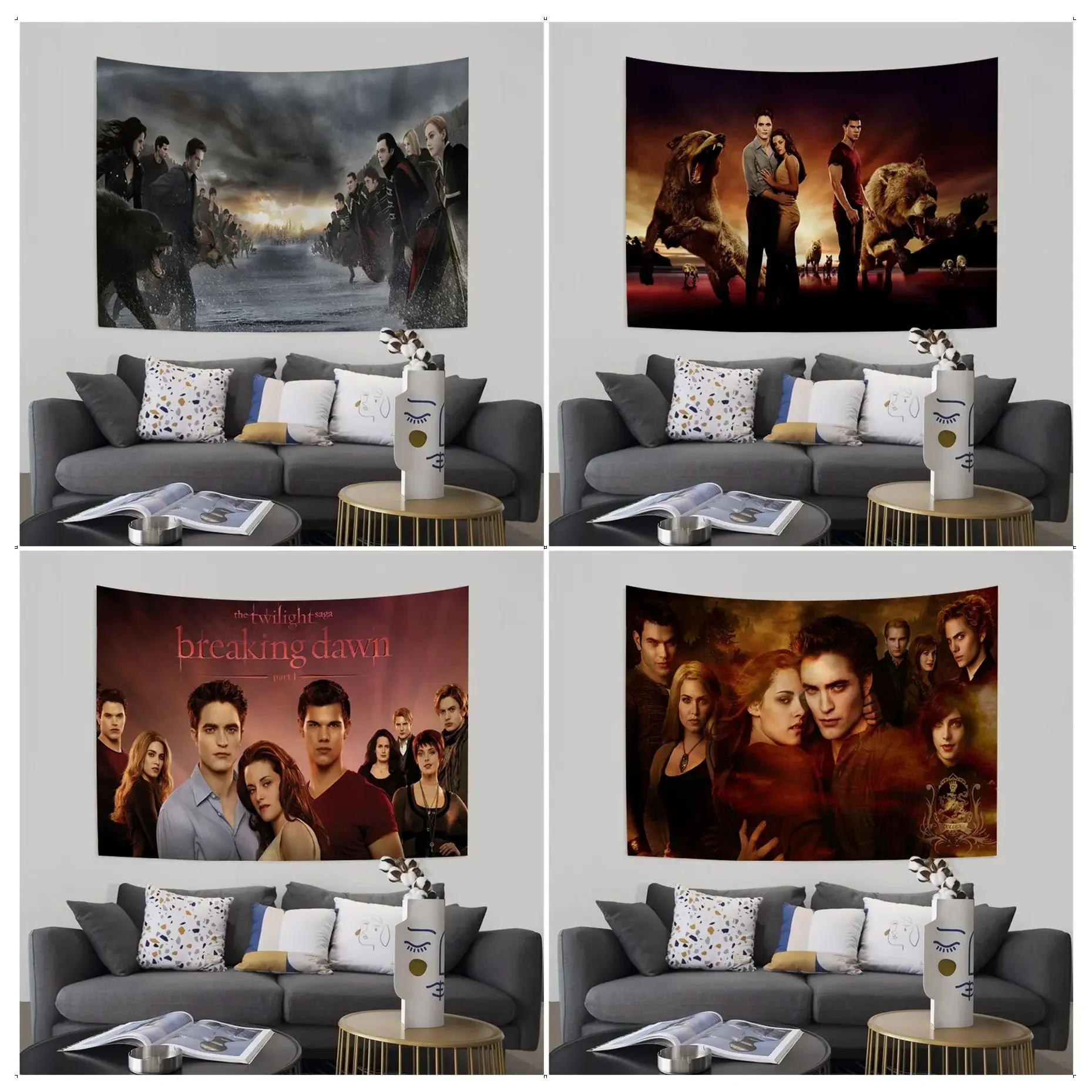 The Twilight Cartoon Tapestry Hippie Flower Wall Carpets Dorm Decor Home Decor