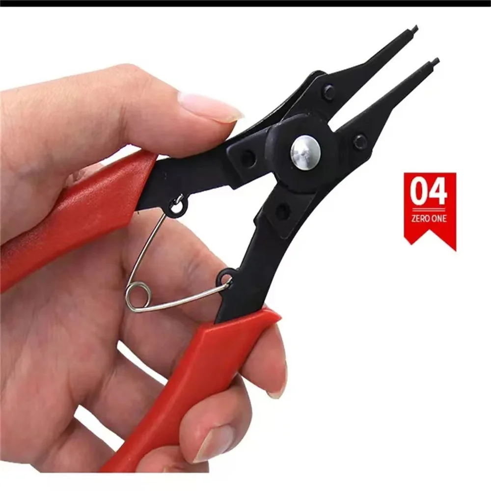 4 In 1 Circlip Pliers Set Snap Ring Pliers Multi Crimp Removable Plier Head Retaining Circlip Pliers Hand Tools