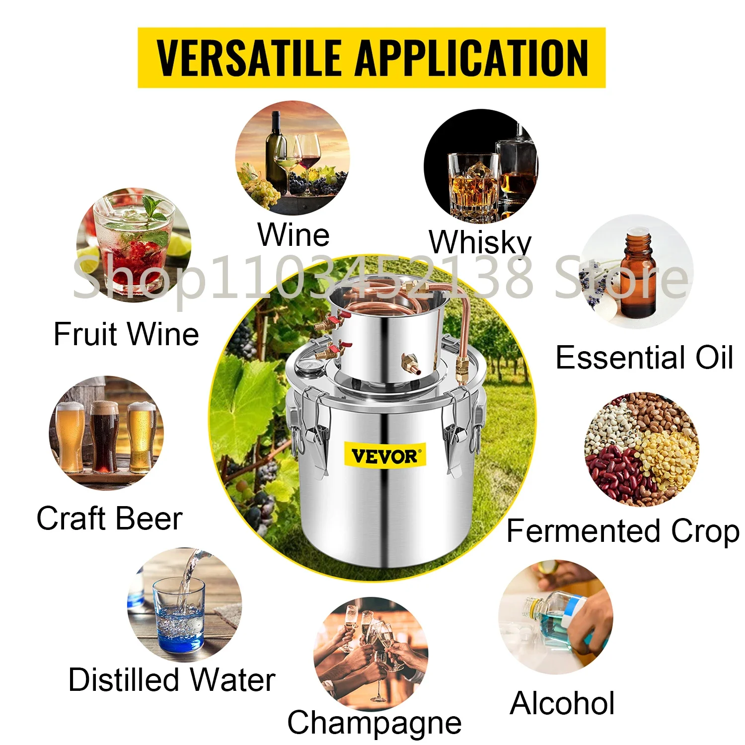 20/30/50/70L Electric Distilled Water Machine Alcohol Beer Yellow Wine White Wine Wine Multifunctional Fermentation Tank 220V