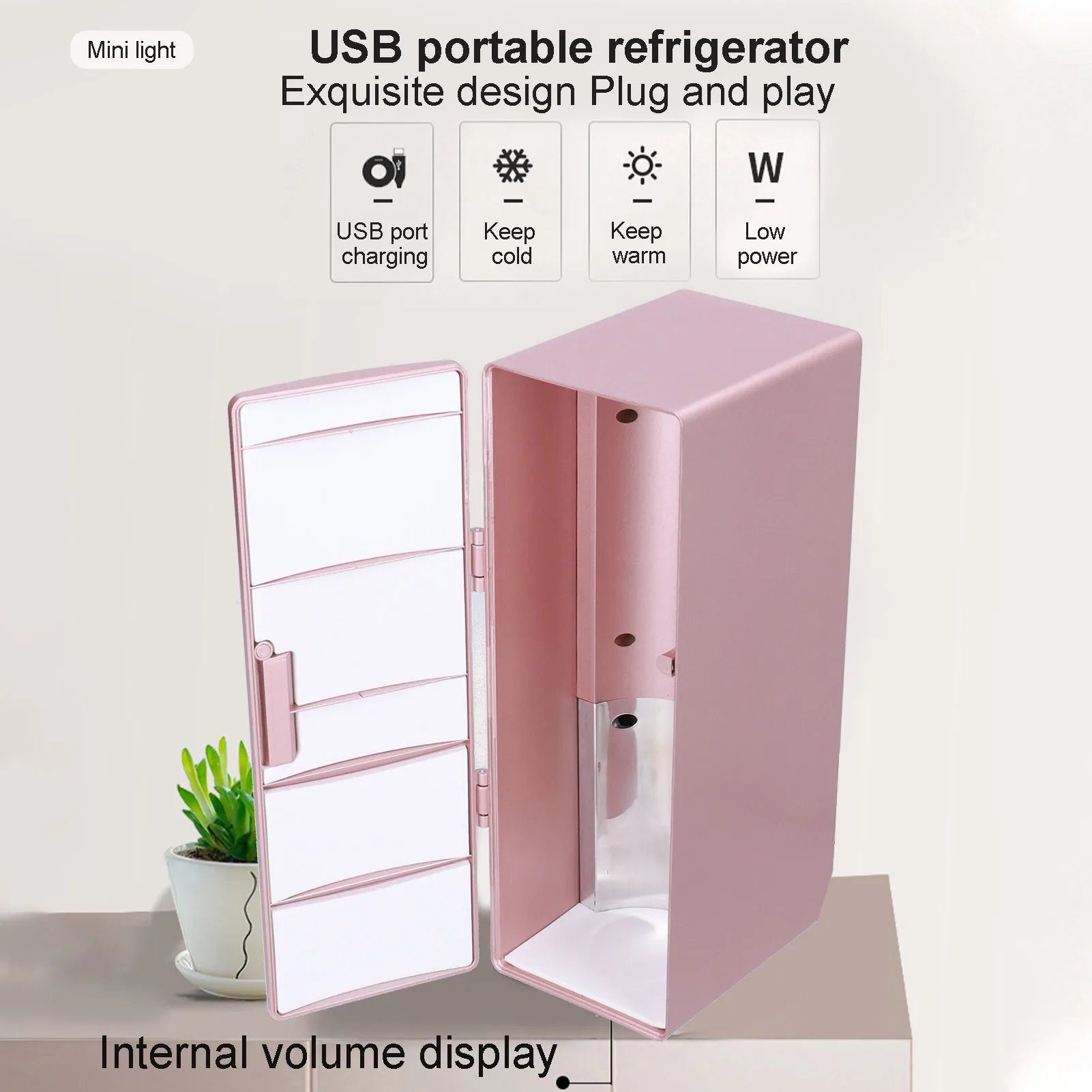 

Mini Fridge for Bedroom Mini Refrigerator USB Portable Heat Preservation and Cold Storage Dual Use Refrigerator for Home Bedroom