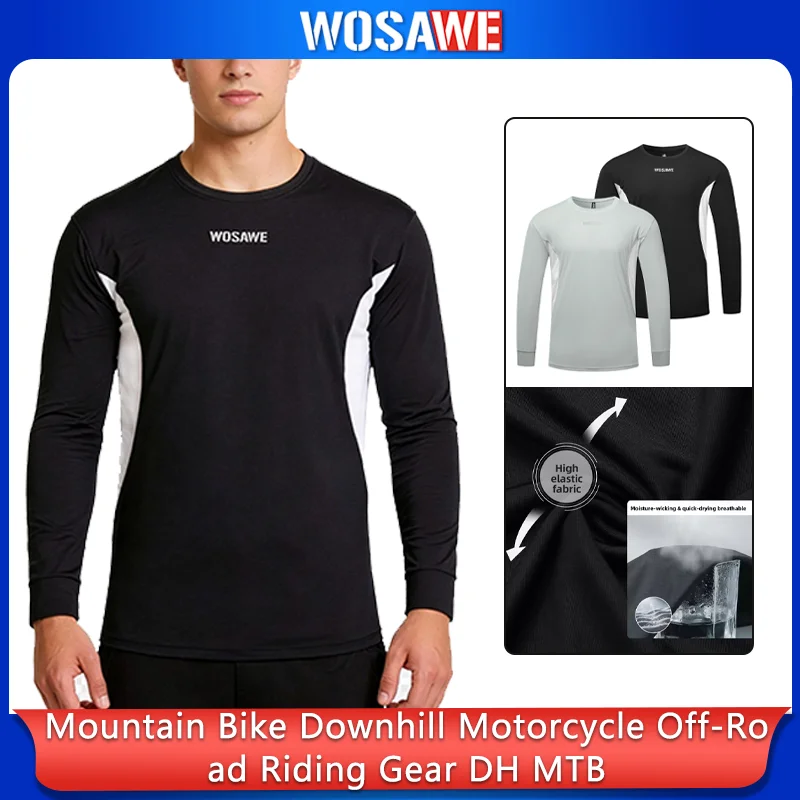 

WOSAWE Cycling Jersey Mountain Bike T-Shirt Downhill Motorcycle Off-road Jersey DH MTB Bike Jersey Motocross Shirt Sweatshirt