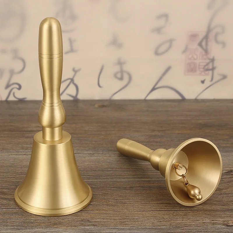 High quality  Length 13/17/ Brass Material Hand Bell Brass Bell  For Home Hotel Decoration Retro Bell For Church A045