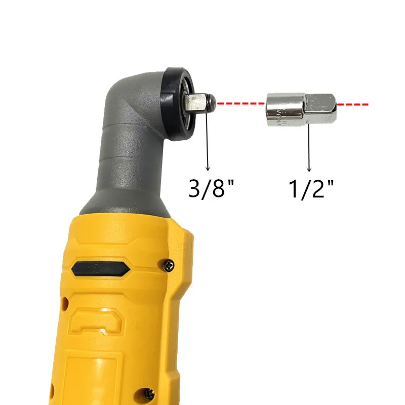 1200NM Brushless Ratchet Wrench 3/8\'\' 1/2\'\' 2 in 1 Cordless Electric Wrench Driver Power Tools Fit For DeWALT 20V Battery