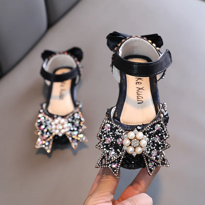 

Summer Girls Soft-Soled Dance Performance Shoes Children Bow Shallow Princess Dress Sandals Kids Non-Slip Casual Shoes Everyday