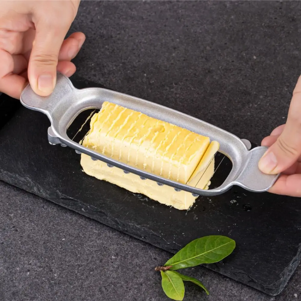 

Durable Stainless Steel Butter Slicer Handheld Multipurpose Cheese Slicer Portable Silver Cheese Divider Kitchen