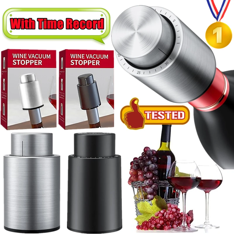 New Vacuum Wine Bottle Stopper Sealed Storage Vacuum Memory Wine Stoppers Push Style Bar Tools Barware Red Wine Cork Keep Fresh