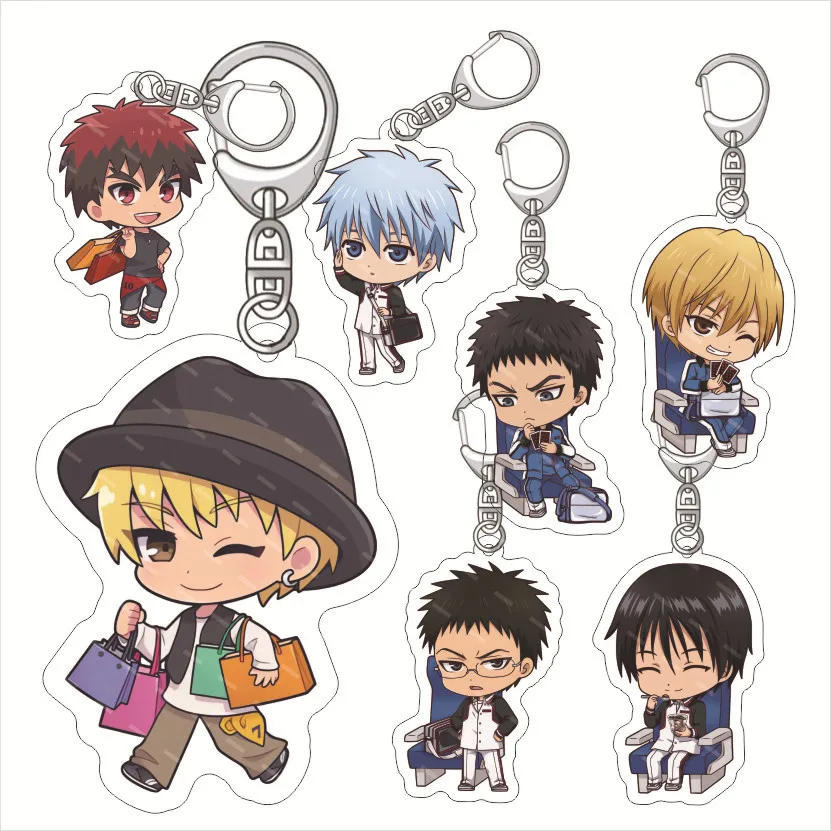 Anime Kuroko's Basketball Acrylic Keychain Akashi Seijuurou, Kise Ryouta, Midorima Shintarou Figure Pendant Cute Bag Charm Gift