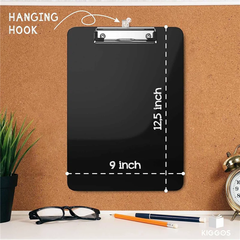 6 Pack Clip Boards Low Profile Metal Clip Board Clipboards Black Plastic Letter Size Bulk Class Set