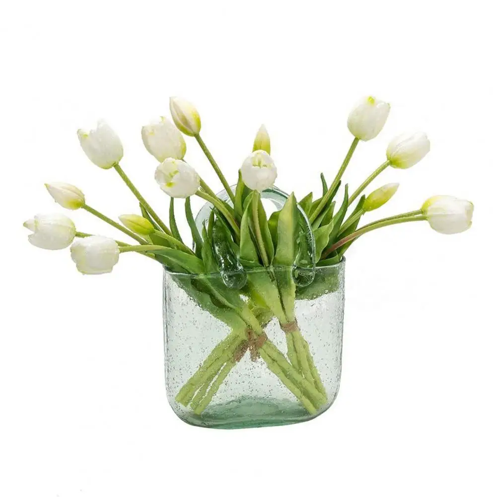 

Long Lasting Artificial Flowers 5 Head Artificial Tulip Bouquet with Long Stems Real Touch Faux Flowers for Spring Floral