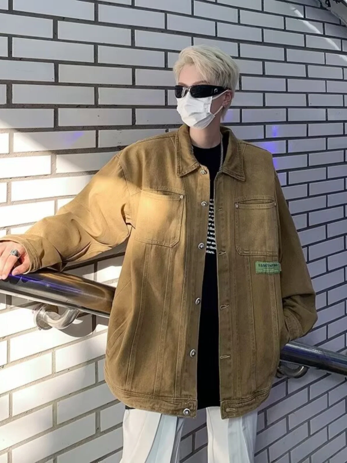 

Men's Workwear Jaet Trendy American Sle Autumn 2024 New Faion High-End Feeling Cool Street Sle Zipper Decoration Waed