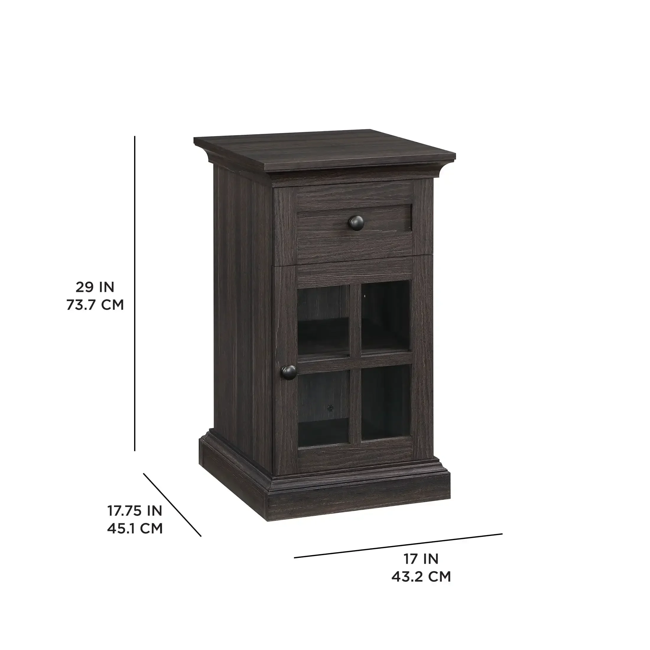 Canton End Table with USB, Tobacco Oak Finish