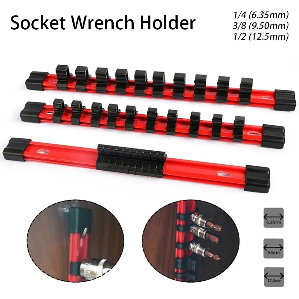 Organisateur de douilles 1/4 "3/8" 1/2 ", douille d'entraînement, supports de clé à douille en plastique, support de Rail, support mural, outil de rangement de clé