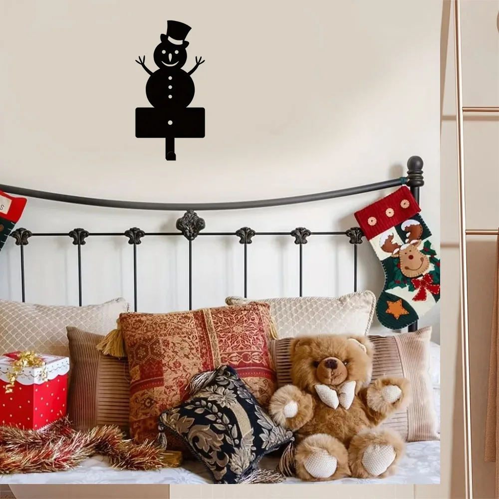 

Cute Christmas Snowman Metal Key Hanger Hook - Wall Mounted for Keys, Scarves, and Bathroom Towels.