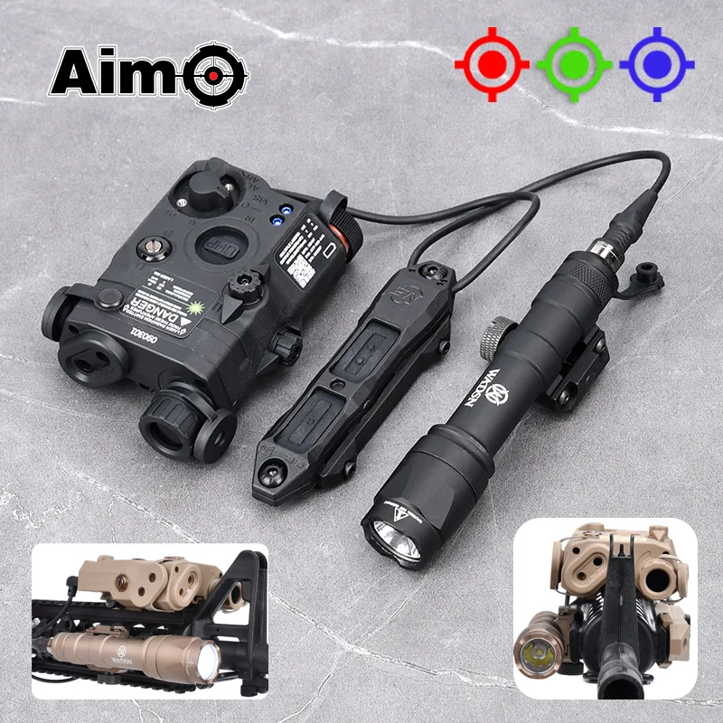 

WADSN PEQ15 Box Red Dot Green Laser Aiming PEQ-15 Laser Sight Airsoft Surefir M300 M600 Flashlight Dual Control Remote Switch