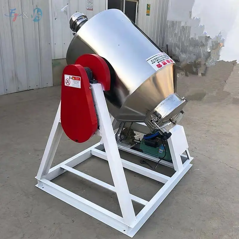 Stainless Steel Double Cone Dry Powder Mixer High Capacity Food Pellet Mixing Machine Industrial Powder Drum Mixer