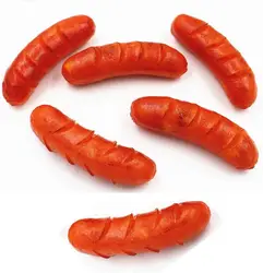 6 PCS Simulated Hot Dog Fake Sausage Artificial Food Model Lifelike Props for Kitchen Home Party Decoration Sample Display