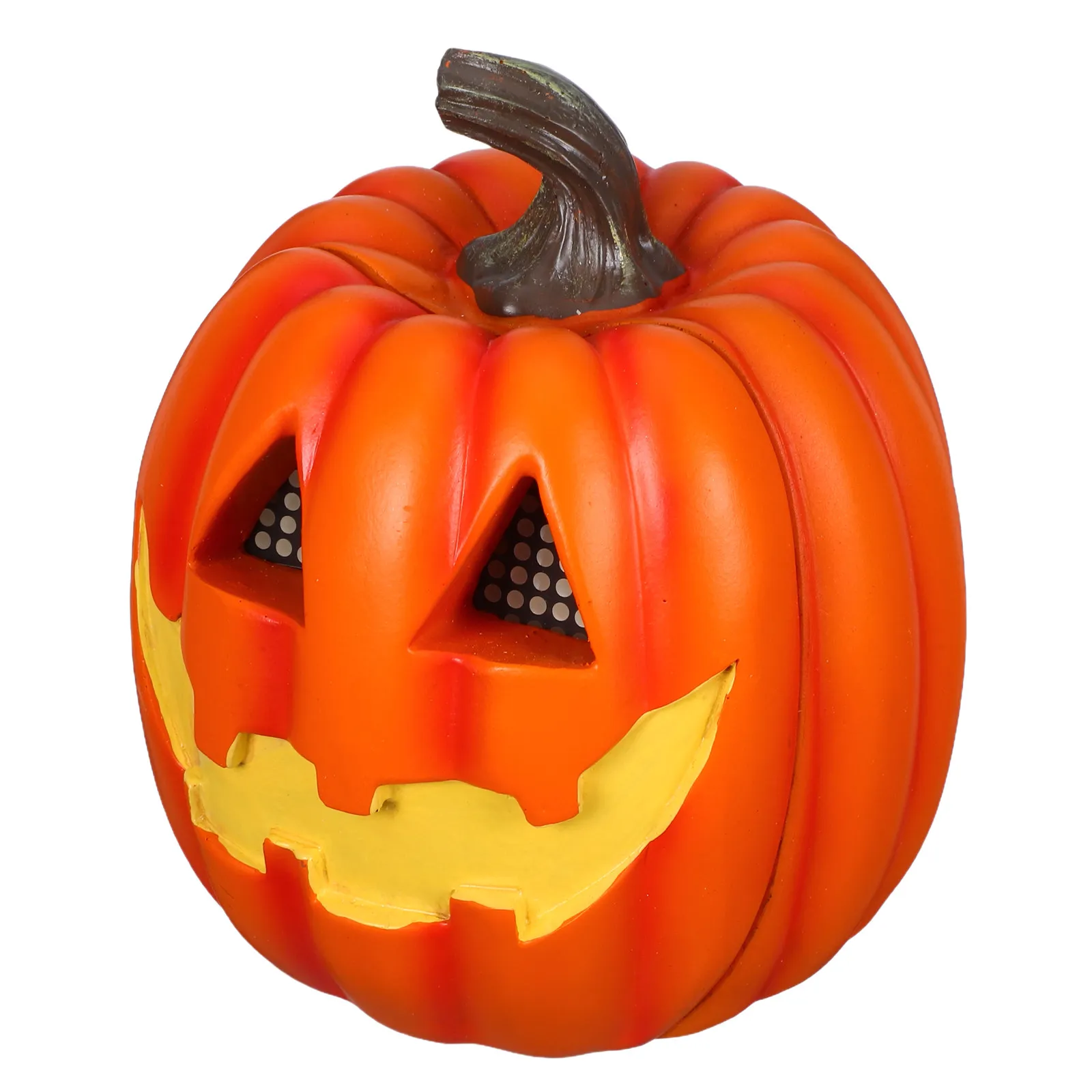 Realistic Resin Pumpkin Lantern Light-Up Jack-O-Lantern LED Halloween Decor for Porch Tabletop Pathway Spooky Pumpkin