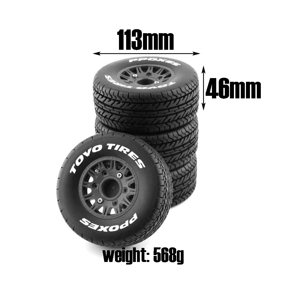 XILEZQF 1-4Pcs 113Mm 1/8 1/10 Short Course Truck Tire Tyre Wheel With 12 14 17Mm Hex For Slash Arrma SENTON VKAR RC Car