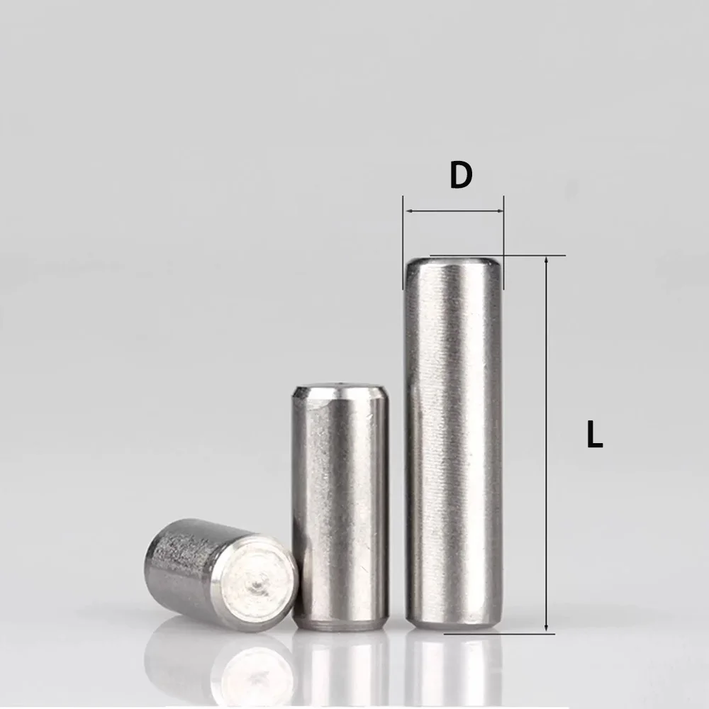 5/10/20Pcs M3 M4 304 Stainless Steel Solid Flat Head Cylindrical Pin Length 6/8/10/12/14/16-100mm Locating Dowel Fixed Shaft Rod